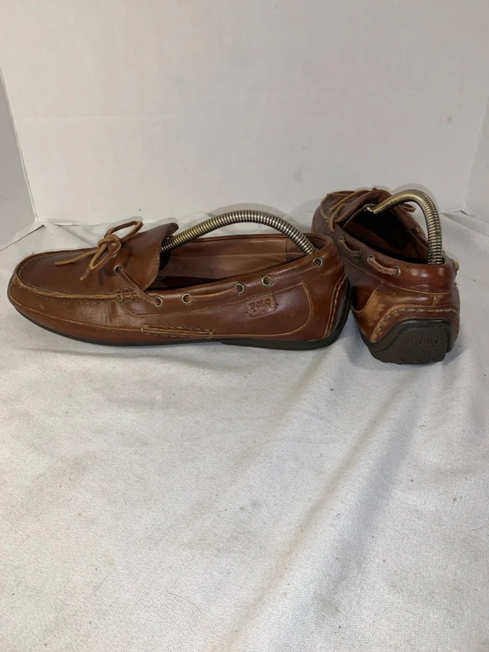 Polo by Ralph Lauren Brown Leather Moc-Toe Boat Shoes